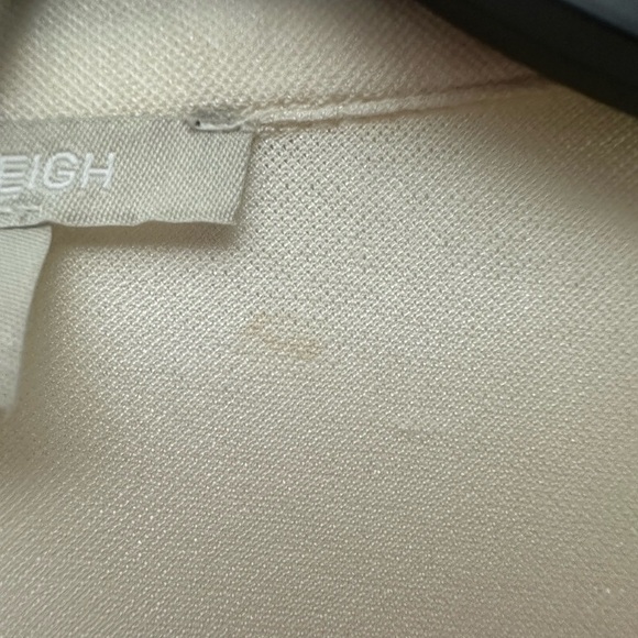 Sunny Leigh Button Front Mesh Blouse Size Large In Pearl White Roll Tab Sleeve - Picture 5 of 9